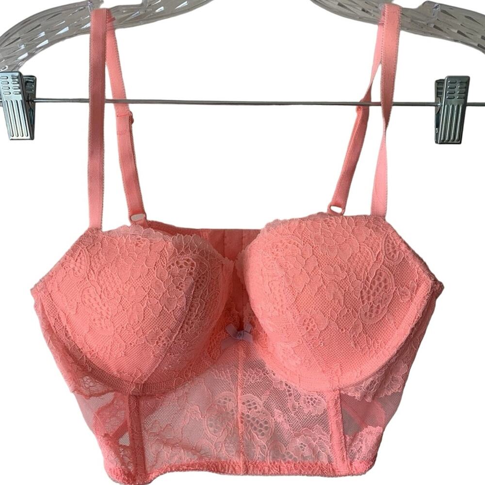Victoria’s Secret Dream Angels Demi-bust balconette push up bra pink 34C EUC